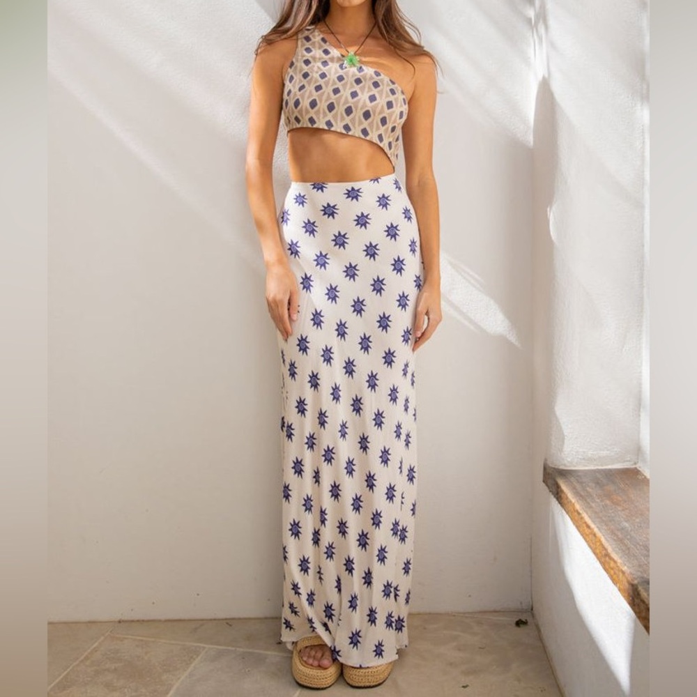 Verge Girl RAY OF SUN BIAS CUT MAXI DRESS SOLEIL NEW